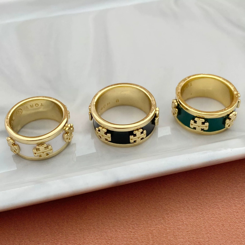 Tory Burch Letter Inlay Ring Metal